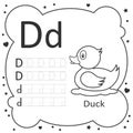 Coloring Alphabet Tracing Letters Duck