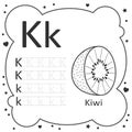 Coloring Alphabet Tracing Letters - Kiwi