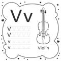 Coloring Alphabet Tracing Letters - Violin