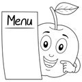 Coloring Apple Character with Blank Menu