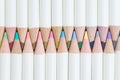 Coloring or art concept by cute pastel color pencils arrangement