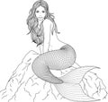 Coloring beautiful mermaid Royalty Free Stock Photo