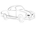 Coloring A black Volkswagen Karmann Ghia Royalty Free Stock Photo