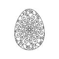 Coloring book for adult and children. Easter Eggs. Black and White element . Royalty Free Stock Photo