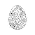 Coloring book for adult and children. Easter Eggs. Hand drawn decorative design element Royalty Free Stock Photo