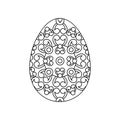 Coloring book for adult and children. Easter Eggs. Hand drawn decorative element Royalty Free Stock Photo