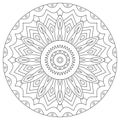 Coloring book for adult with mandala. Outline ornament hand