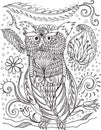 Coloring book for adult and older children. Coloring page with d