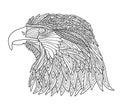 Coloring Book for Adults and children. Brutal eagle