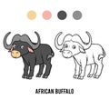 Coloring book, African buffalo