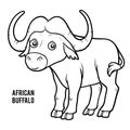 Coloring book, African buffalo