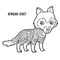 Coloring book, African civet Royalty Free Stock Photo