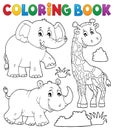 Coloring book African nature theme set 2