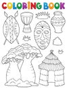Coloring book African thematics set 1
