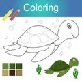 Coloring book with animal outline artwork page vector illustration.