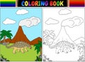 Coloring book with ankylosaurs cartoon Royalty Free Stock Photo