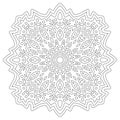 Coloring book art with abstract eastern pattern