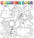 Coloring book autumn nature theme 1 Royalty Free Stock Photo