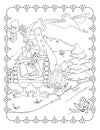 Coloring Book Of Baba Yaga And Hut