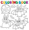 Coloring book bats theme collection 1