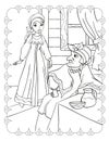 Coloring Book Of Beautiful Girl And Stepmother Royalty Free Stock Photo