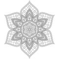 Coloring book with beautiful mandala flower. Black and white vector illustration Royalty Free Stock Photo