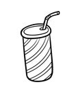 Coloring book, Beverage in can with straw