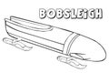 Coloring book bobsleigh . Cartoon style. Clip art for children.