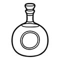 Coloring book, Brandy bottle Royalty Free Stock Photo