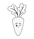 Coloring book, Carrot with a cute face