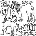 Coloring book, Cartoon farm animals Royalty Free Stock Photo