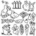 Coloring book, Cartoon farm animals Royalty Free Stock Photo