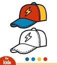 Coloring book, cartoon headwear, Baseball cap