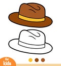 Coloring book, cartoon headwear, Trilby hat