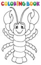 Coloring book cartoon lobster theme 1