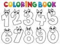 Coloring book cartoon numbers set 1