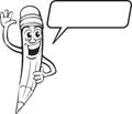 Coloring book - cartoon pencil character Royalty Free Stock Photo