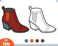 Coloring book, cartoon shoe collection. Chelsea boot