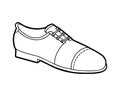 Coloring book, cartoon shoe collection. Lace-up men shoe