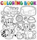 Coloring book cat theme collection Royalty Free Stock Photo