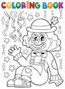 Coloring book with cheerful clown 4