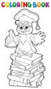 Coloring book chemistry owl teacher 2 Royalty Free Stock Photo