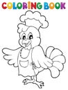 Coloring book chicken chef