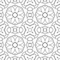 Coloring book for children and adults. Simple seamless pattern, symmetric ornament for coloring.