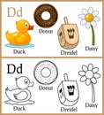 Coloring Book for Children - Alphabet D