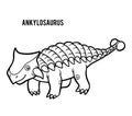 Coloring book for children, cartoon Ankylosaurus