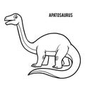 Coloring book for children, cartoon Apatosaurus