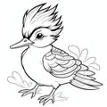 coloring book for children with birds, coloring with felt-tip pens and pencils on the theme of ornithology. Royalty Free Stock Photo