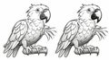 coloring book for children with birds, coloring with felt-tip pens and pencils on the theme of ornithology. Royalty Free Stock Photo