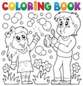 Coloring book children with bubble kit Royalty Free Stock Photo